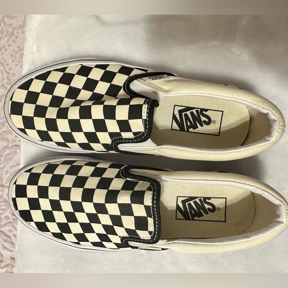 Vans Slip-On Checkerboard Black and White Sneakers